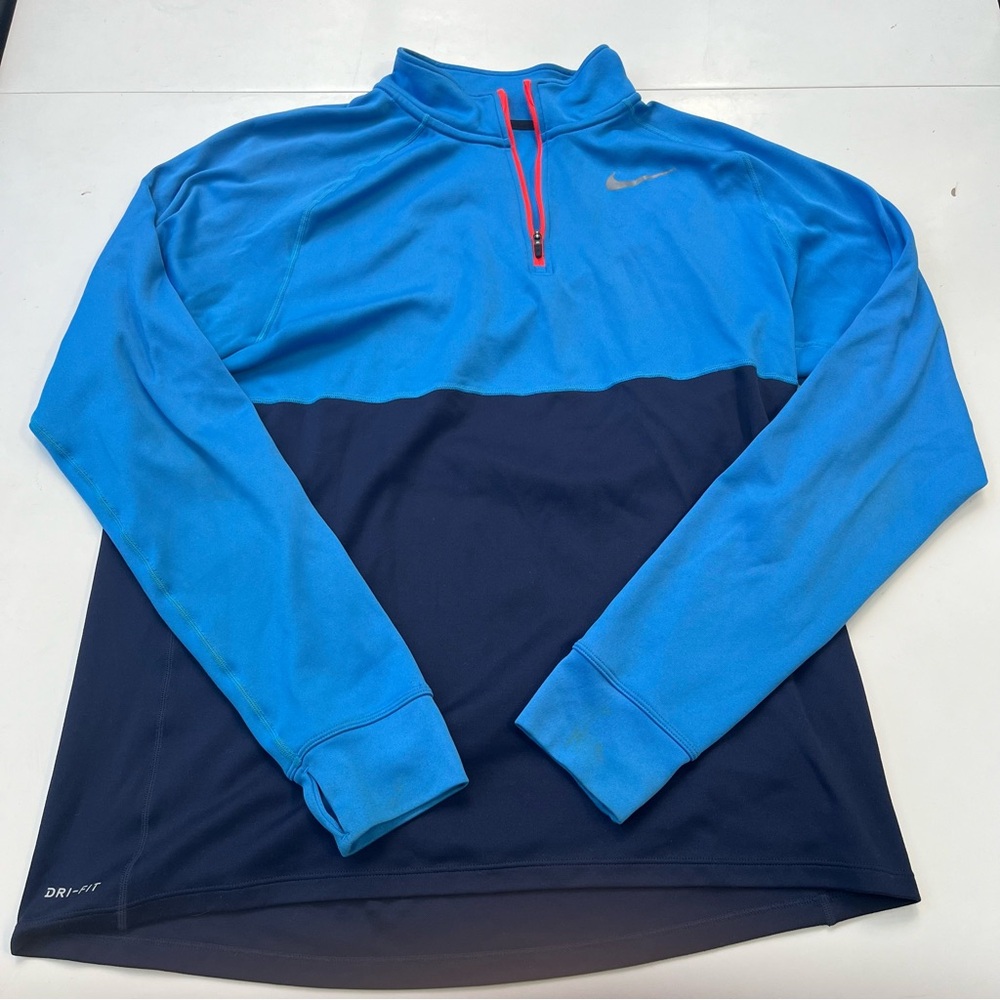 Nike Dri-Fit Running Pullover - Men’s XL, Blue two-tone